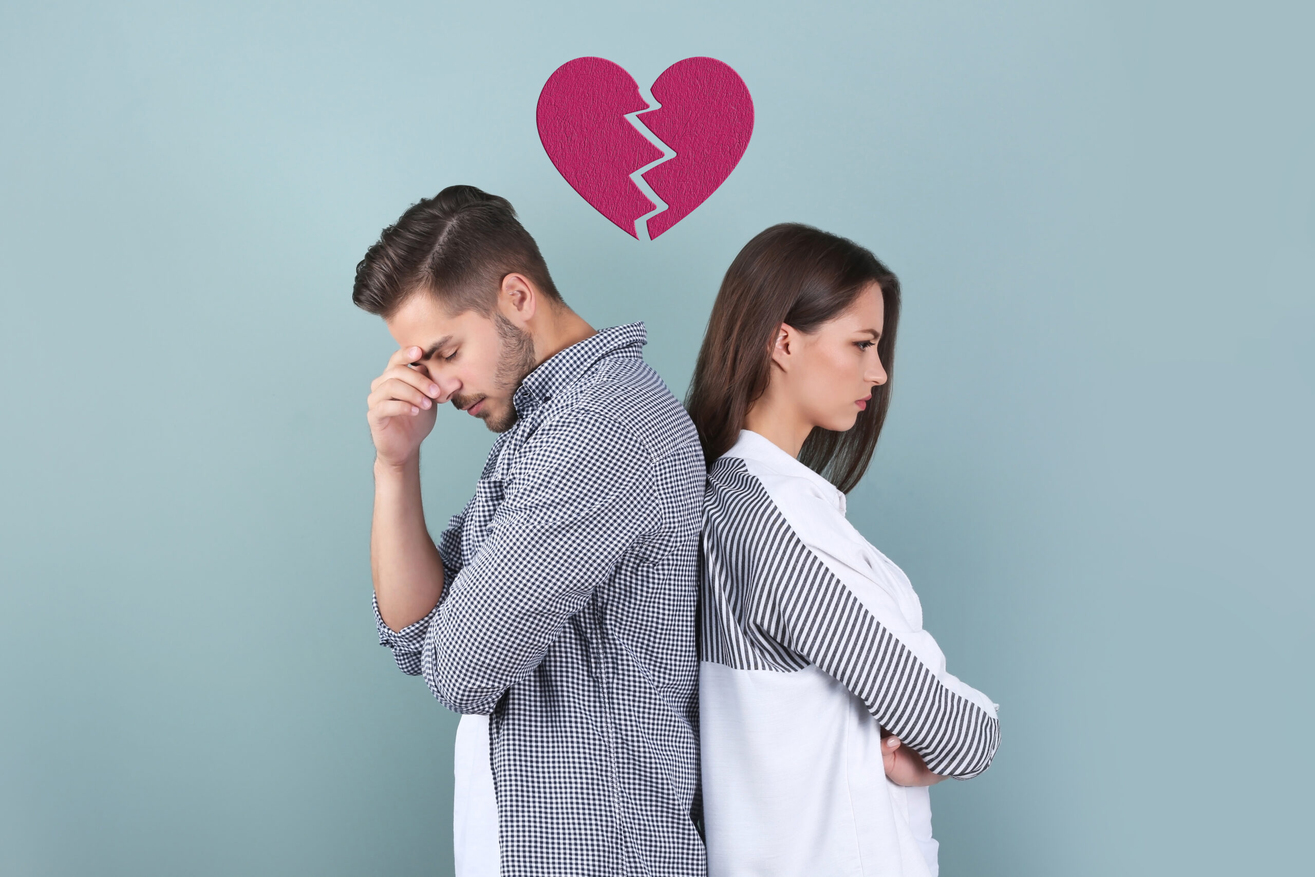 showing couples problems or issues in a frame