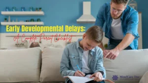 A child & his father in this picture while the child is doing something and his father observing his child development things