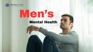 a men he is suffering some mental health issues like depression he is suffering and its a kind of Men's mental health problems