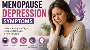 Woman experiencing menopause depression symptoms