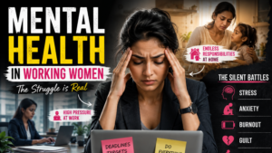 "Mental health issues in working women related to career stress, emotional burnout, and work-life balance"