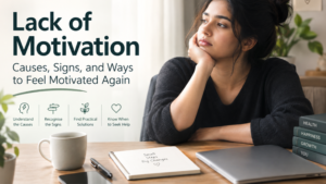 Woman experiencing lack of motivation and mental exhaustion