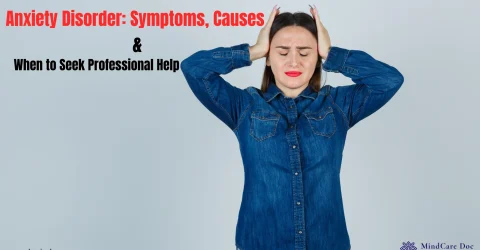 Anxiety Disorder: Symptoms shown by a woman feeling stressed and emotionally overwhelmed