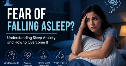 Sleep Anxiety: Why You're Afraid to Sleep Person experiencing sleep anxiety at bedtime