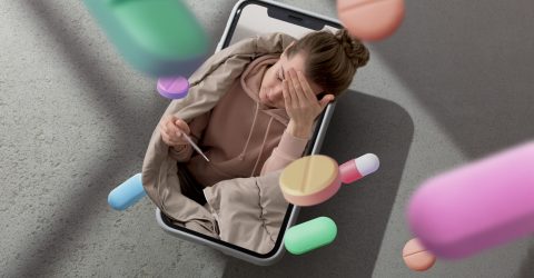 telehealth-concept-collage-2 digital detox and mental health of a person conecpt
